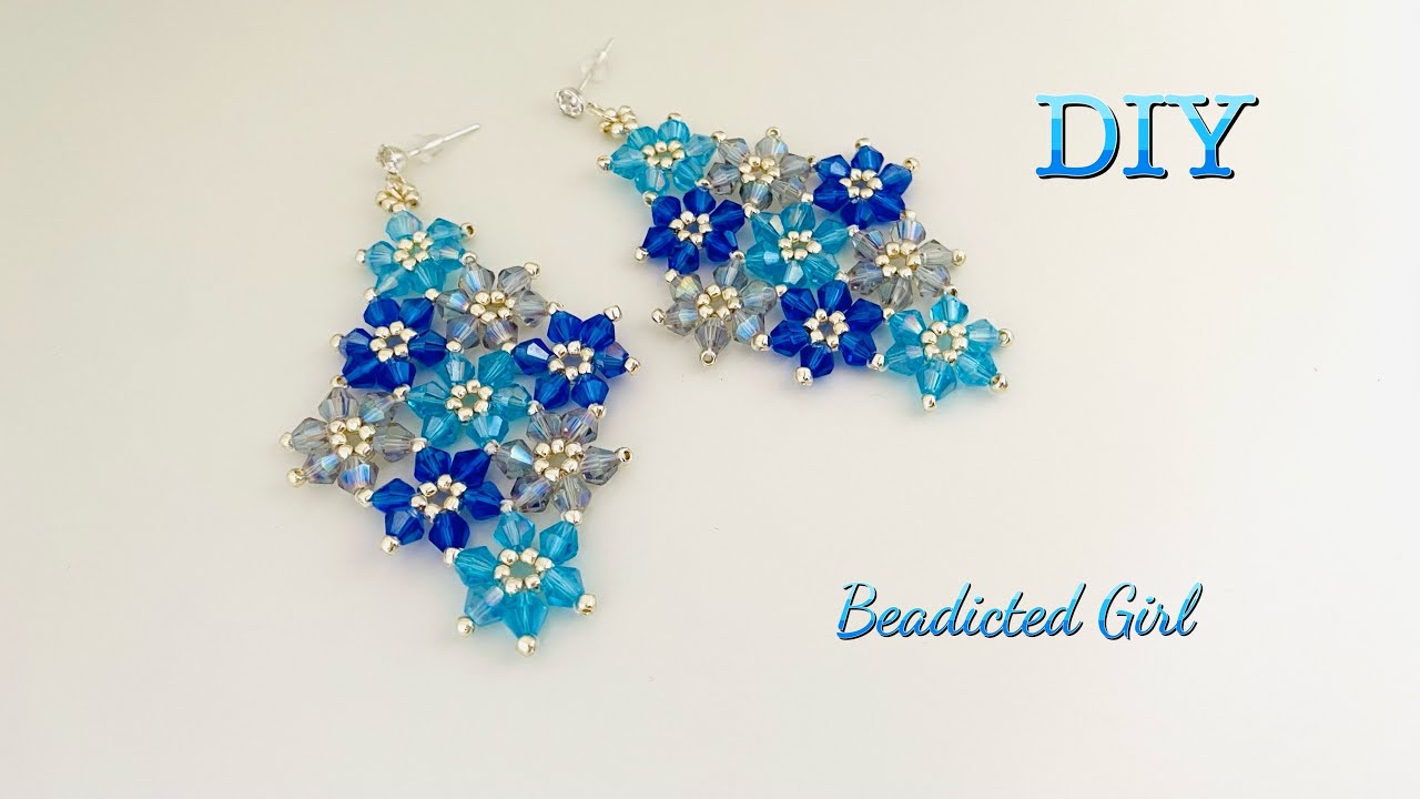 Garden of flowers Earrings || DIY Bicone Earrings
