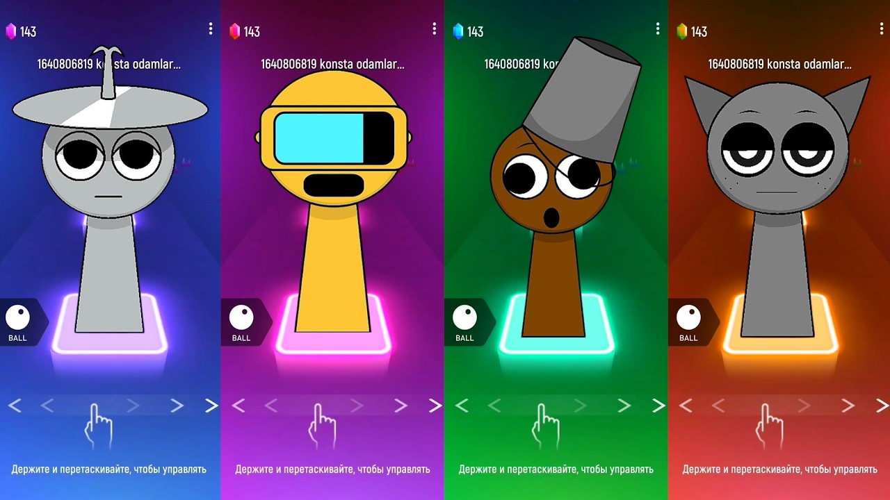 Weird Cartoon Heads 😳 vs Robot 🤖  Tiles Hop EDM Rush Battle  Crazy Rhythm Challenge