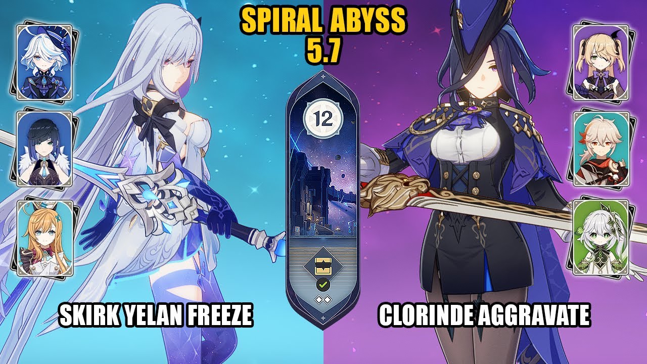 Skirk Yelan Freeze & Clorinde Aggravate | NEW Spiral Abyss 5.7 | Genshin Impact