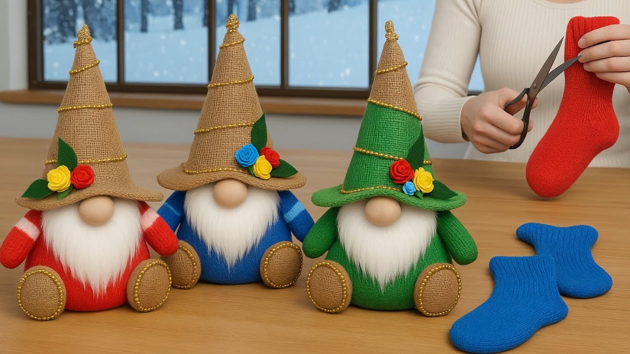 😍Вы удивите всех/💥Простое и практичное изготовление гнома из носков