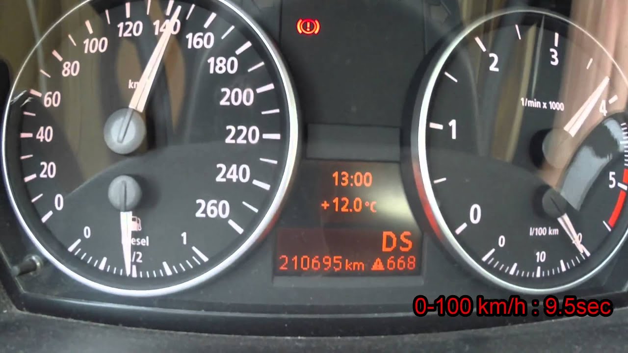 BMW 320d e90 2.0 (163HP) acceleration 0-100, 0-200