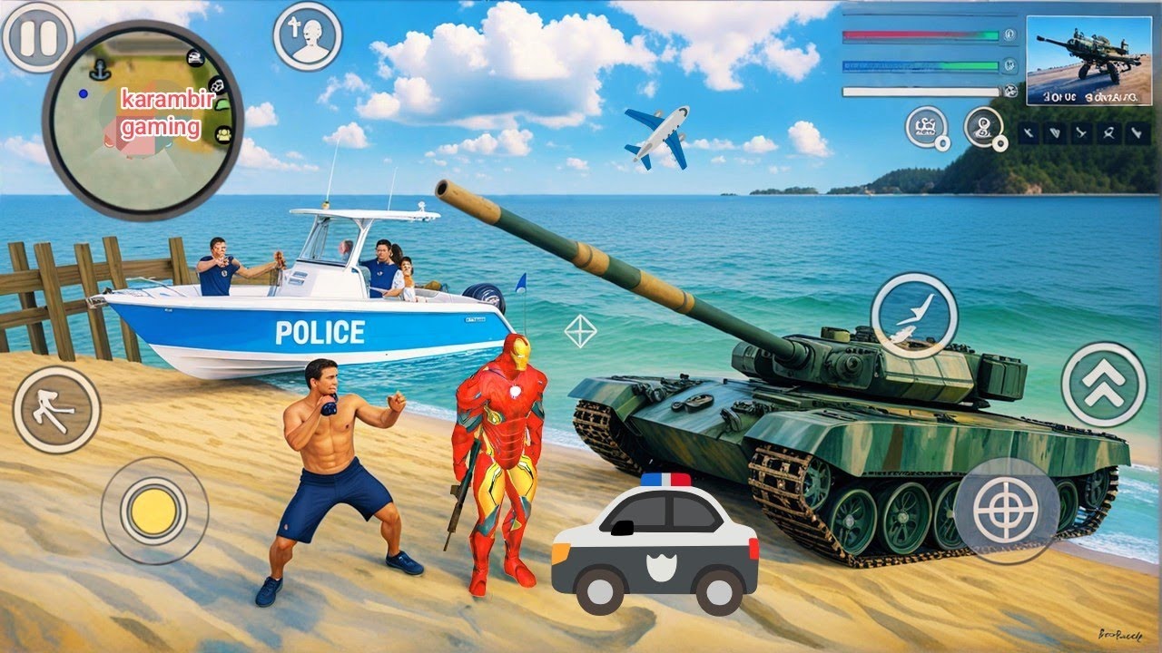 Iron Rope Hero Vice Town Tank and Helicopter - Android Gameplay