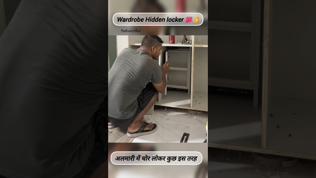 Wardrobe cabinet Hidden locker 💯 🤔😳 #HiddenLocker #hidden  #SecretStorage #locker #shorts #ytshorts