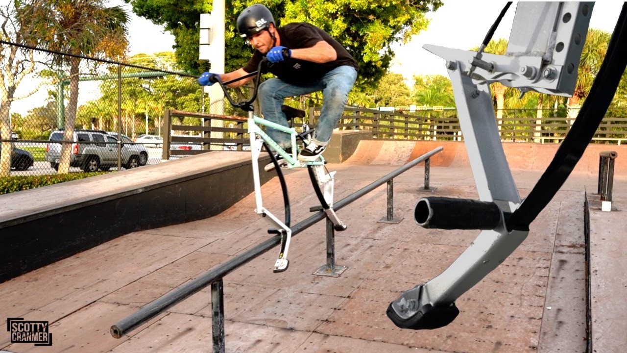 Скольжение по рельсам на велосипеде PoGo BMX!