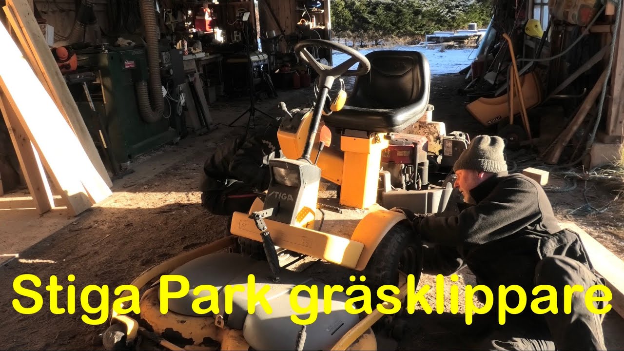 Stiga Park gräsklippare byte av styrkedja/ Repairing the steering chain on a lawnmower