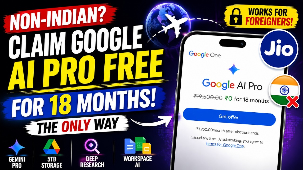 How NON-Indians Can Claim Google AI Pro FREE for 18 Months 🌍