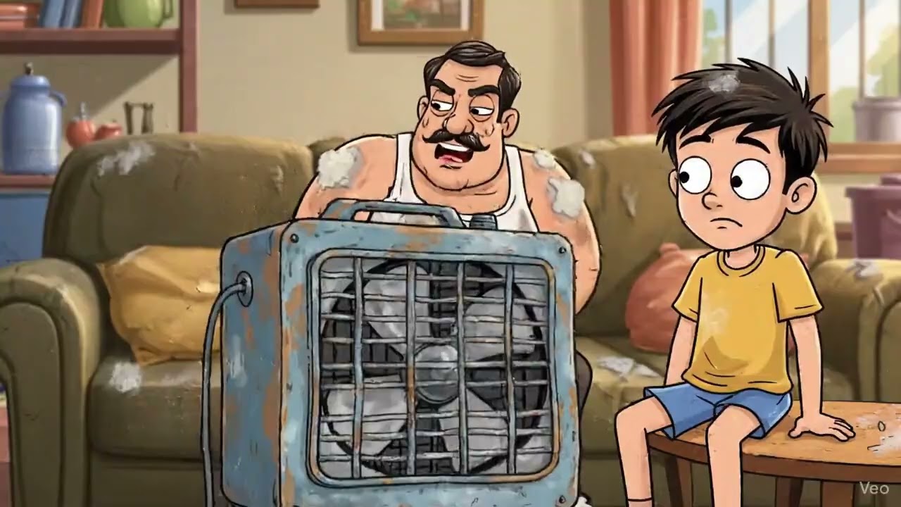 Son and father in summer comedy