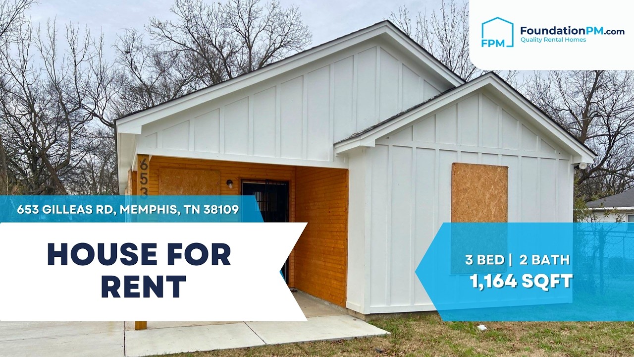 🏡 653 Gilleas Rd, Memphis, TN 38109 | New Construction 3BR Home | 1st Month FREE | FoundationPM.com