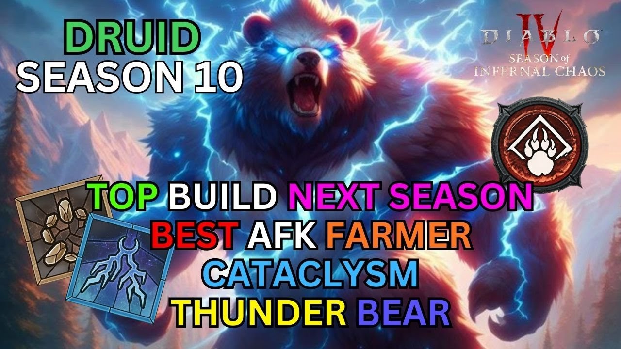 Cataclysm AFK Farmer Top Build Next Season Druid Diablo 4 Season 10 Guide #druid #d4 #build #guide