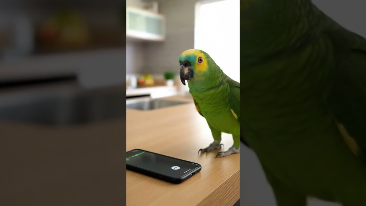 Papagaio passando trote no açougue