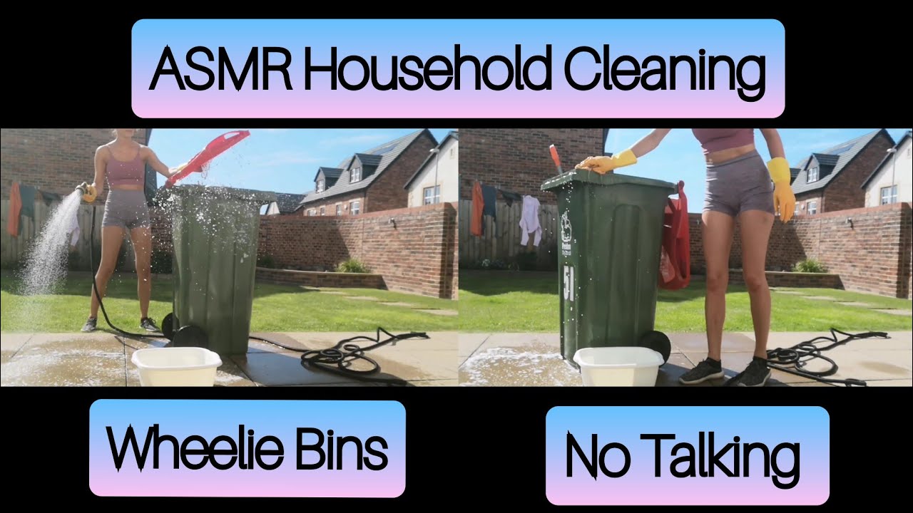 ASMR Household Cleaning The Wheelie Bins No Talking