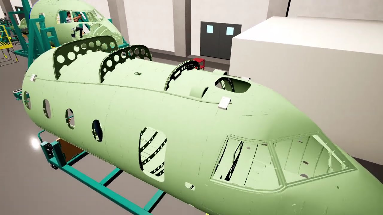 Linha de Produção da Akaer para a Fuselagem Dianteira do Avião D328eco em São José dos Campos-SP