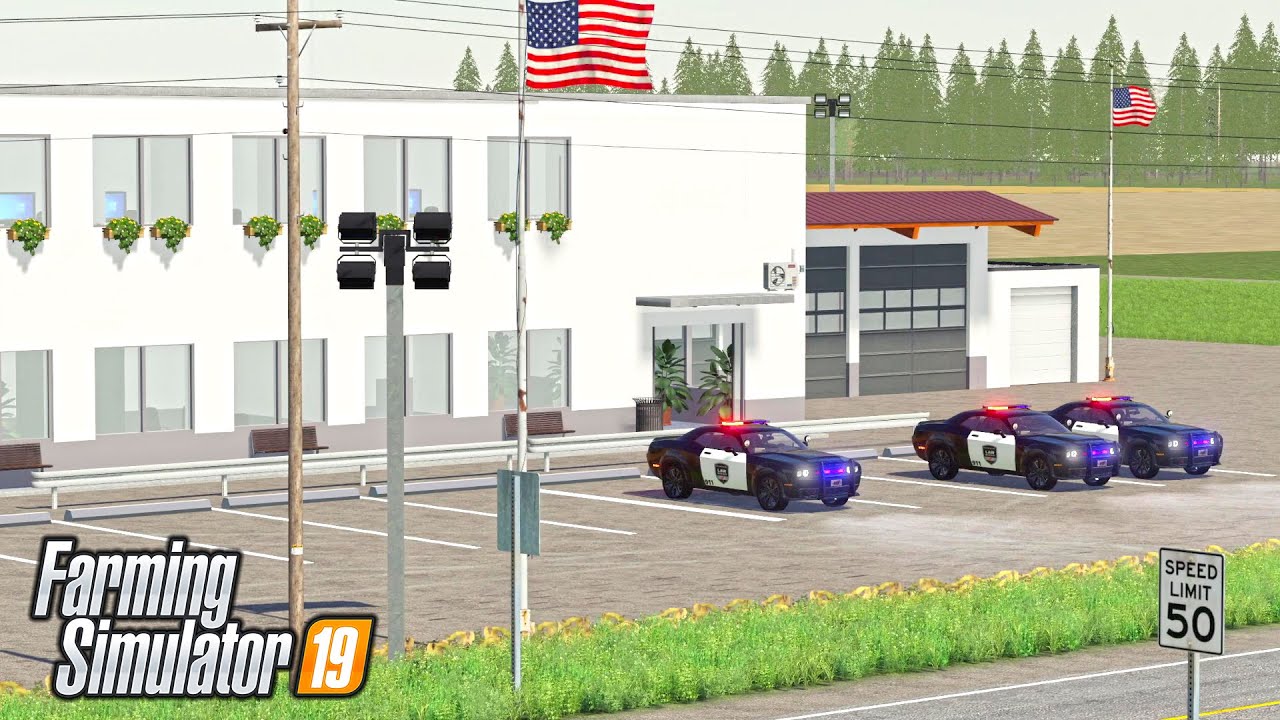 BUILDING A POLICE STATION FS19 (Nebraska Lands USA) FARMING SIMULATOR 19