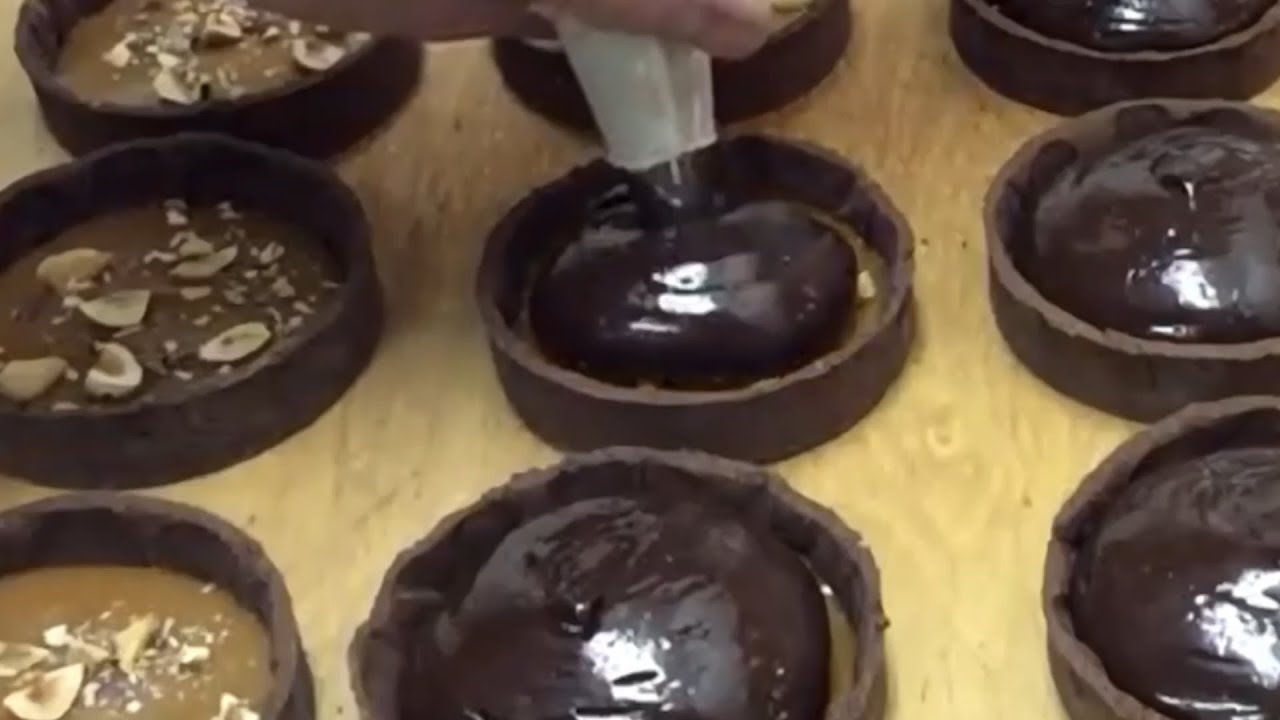キャラメルチョコタルトの作り方。マチの洋菓子工房！#50 Chocolate Tart Recipe