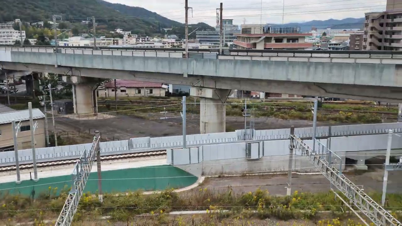 山形新幹線から見た2025年10月25日現在の新アプローチ線