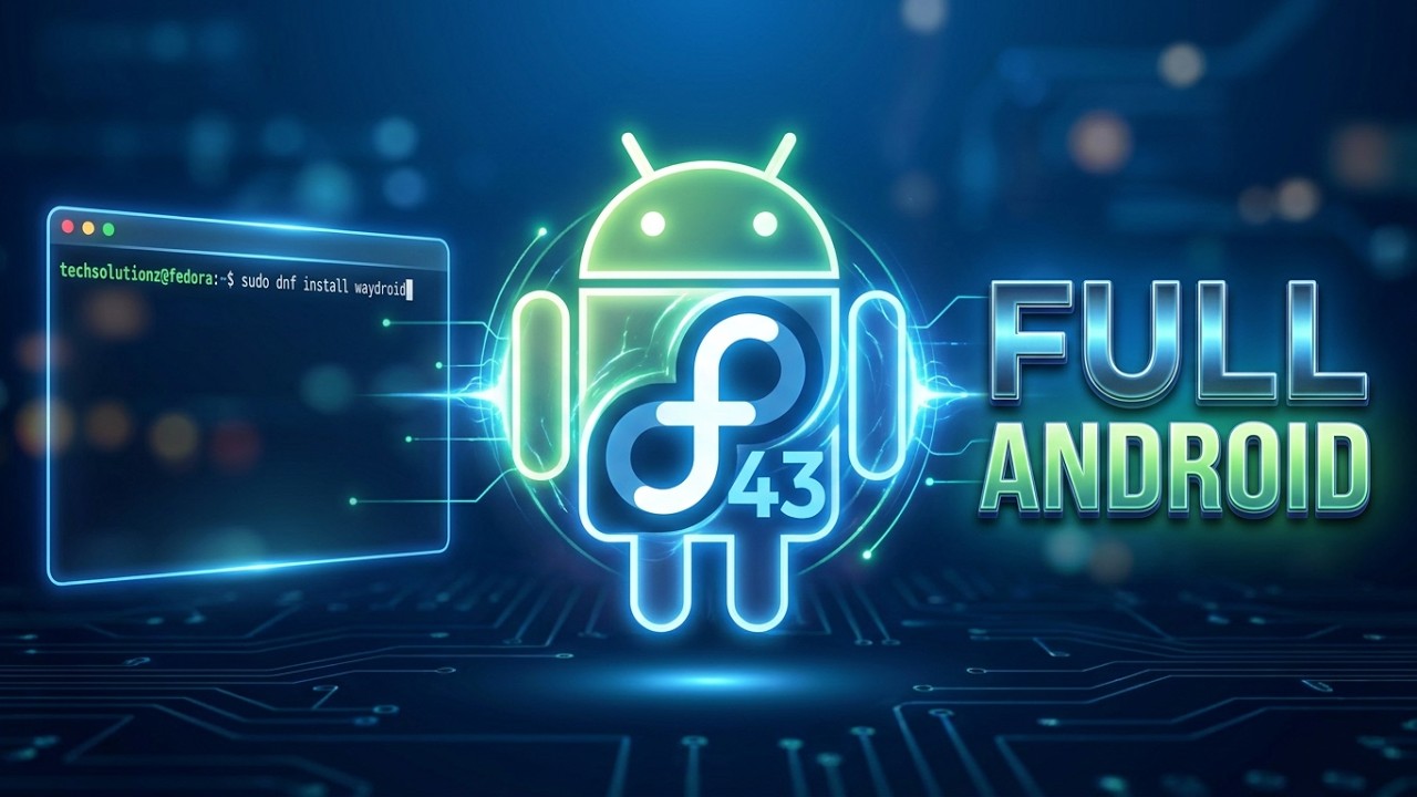 Запуск приложений Android в Fedora 43 | Полная настройка Waydroid (Android 13) Установка Waydroid...