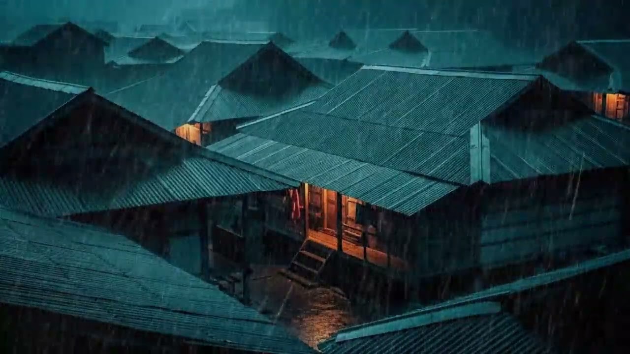 No Ads Rain Sounds for Sleeping – Deep Night Rain on the Tin Roof for Mind Reset