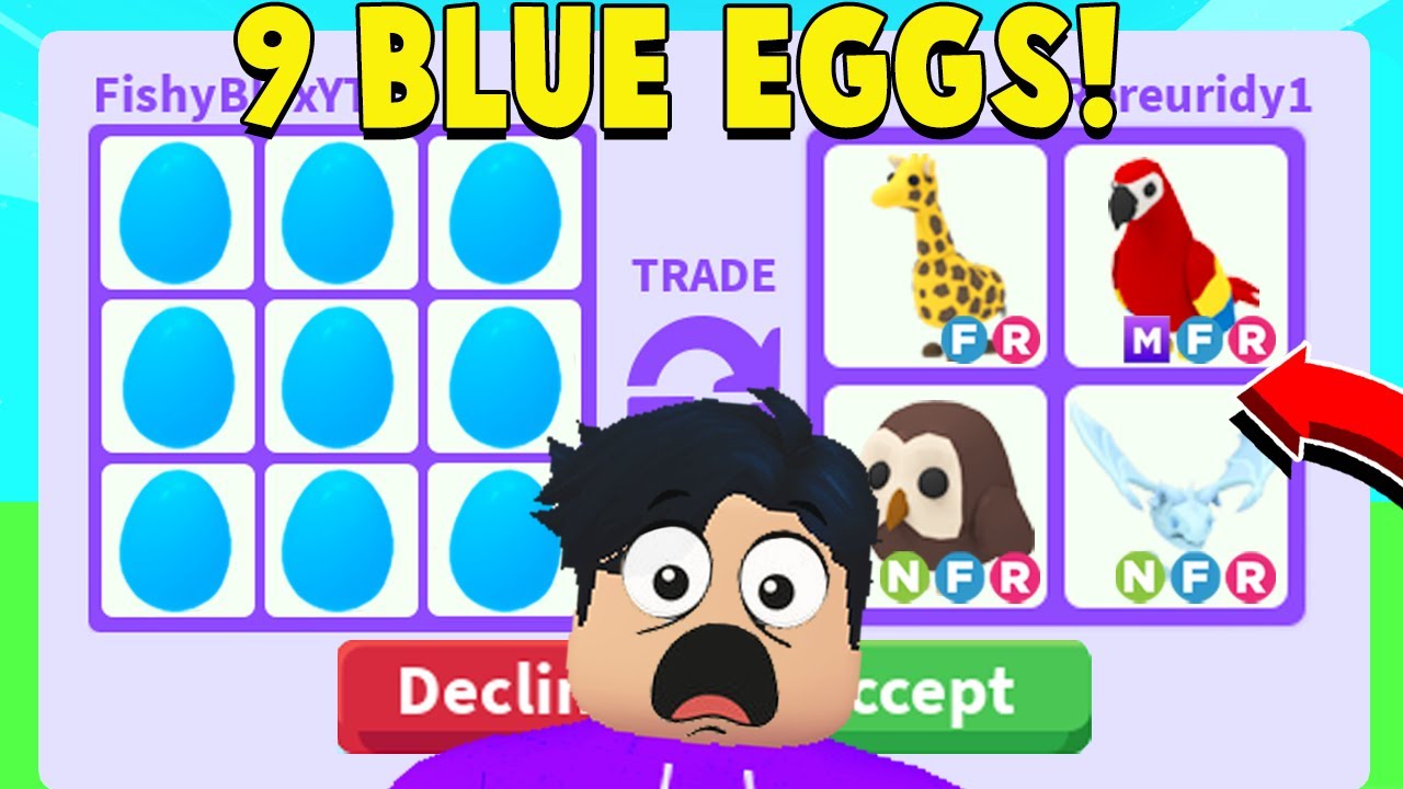 I Traded 9 *BLUE EGGS* in RICH Adopt Me Servers! (RAREST EGG)