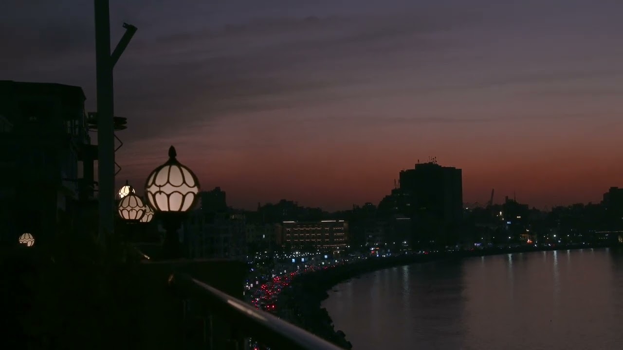 Alexandria sunset and lights at night in 4K #soundsofthecity To the music of Omar Kahirat