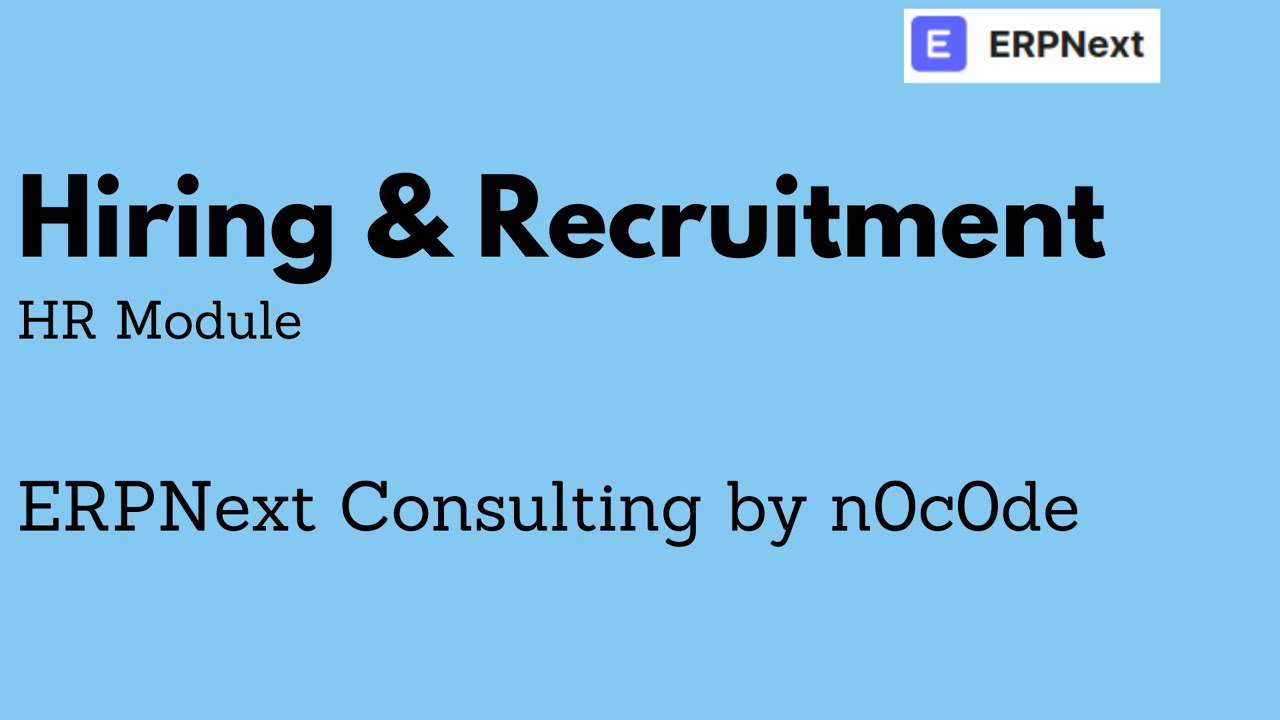 Hiring & Recruitment using ERPNext
