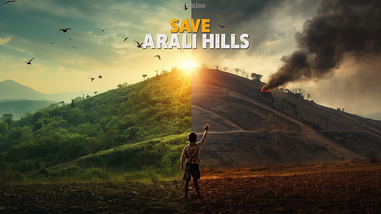 Save aravali hills - by Raven jab aravali li pahadiya khatam ho jayengi fir kya hoga soca hai kabhi
