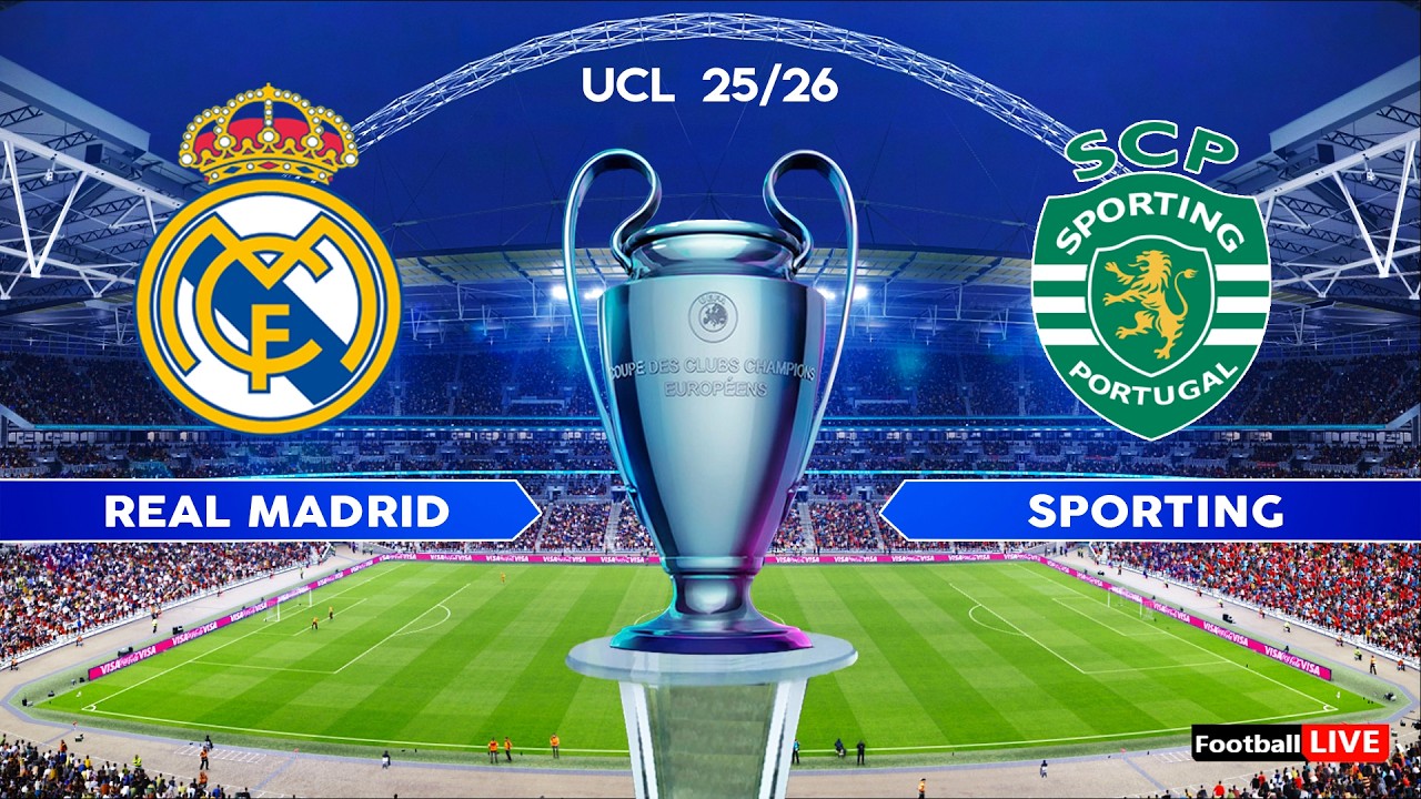 REAL MADRID vs SPORTING - 2026 UEFA Champions League Round of 16 | Full Match | Simulation PES