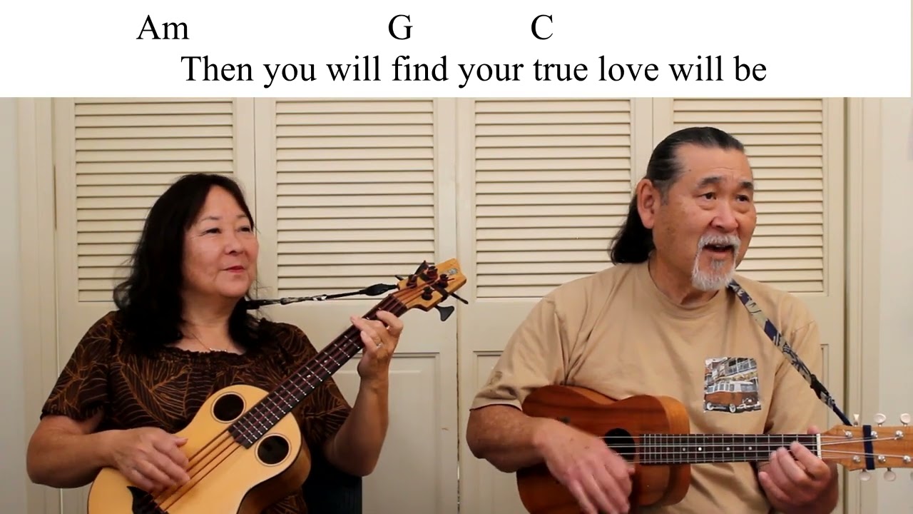 Just Ask Your Heart - Frankie Avalon - Ukulele Play Along - Lyrics And Chords  On Screen