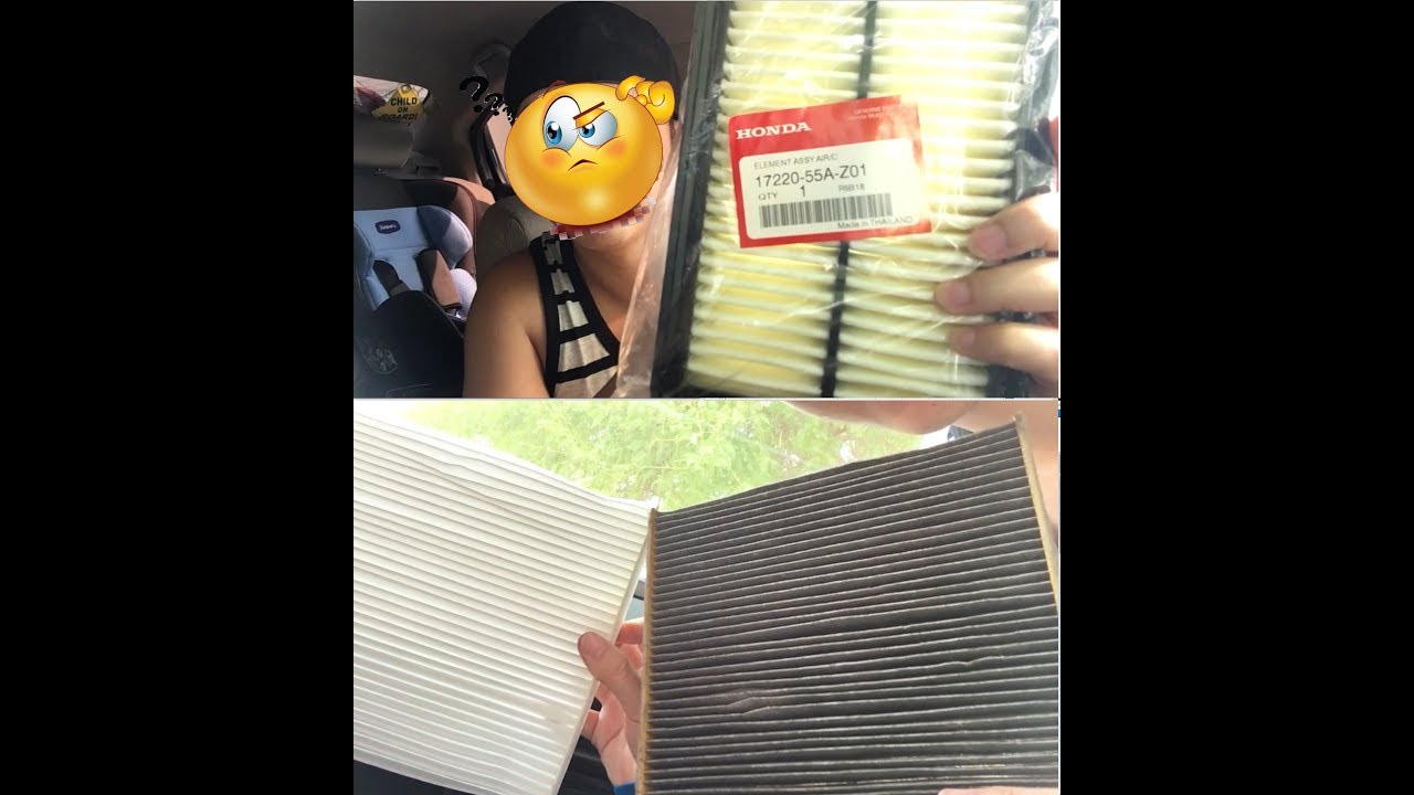 Replace Car Engine Air Filter and Cabin Filter or Aircon Filter for HONDA CITY 2014