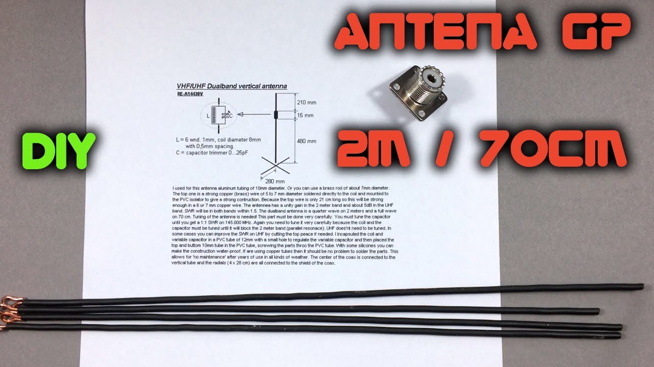 Dwupasmowa antena GP VHF/UHF (2m/70cm) DIY - LabFun