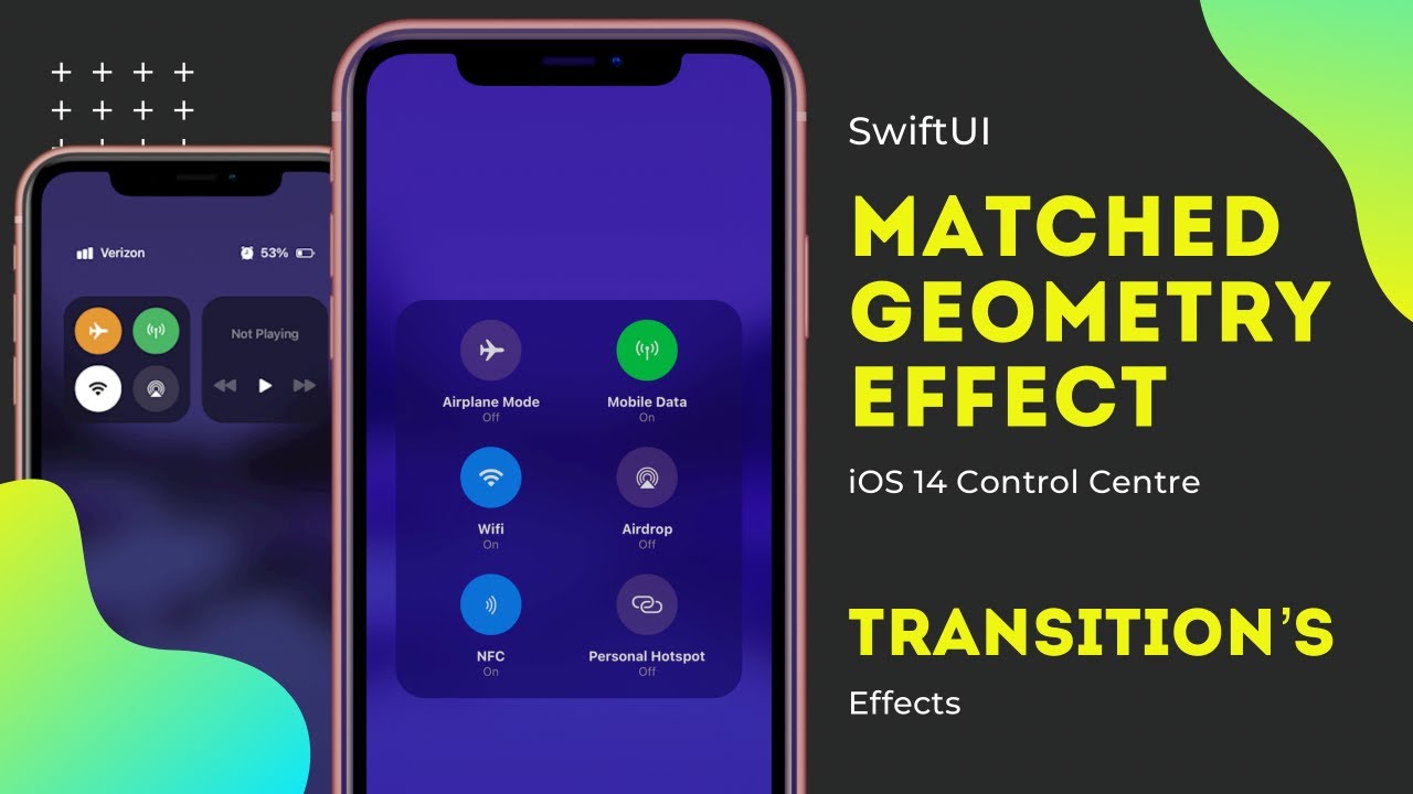 SwiftUI Matched Geometry Effect Transitions - iOS 14 Control Center - Animation's - SwiftUI Tutorial