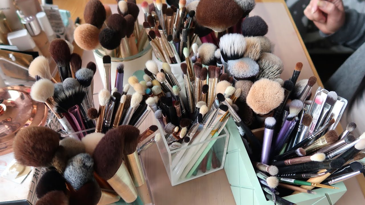 Makeup brush collection and declutter