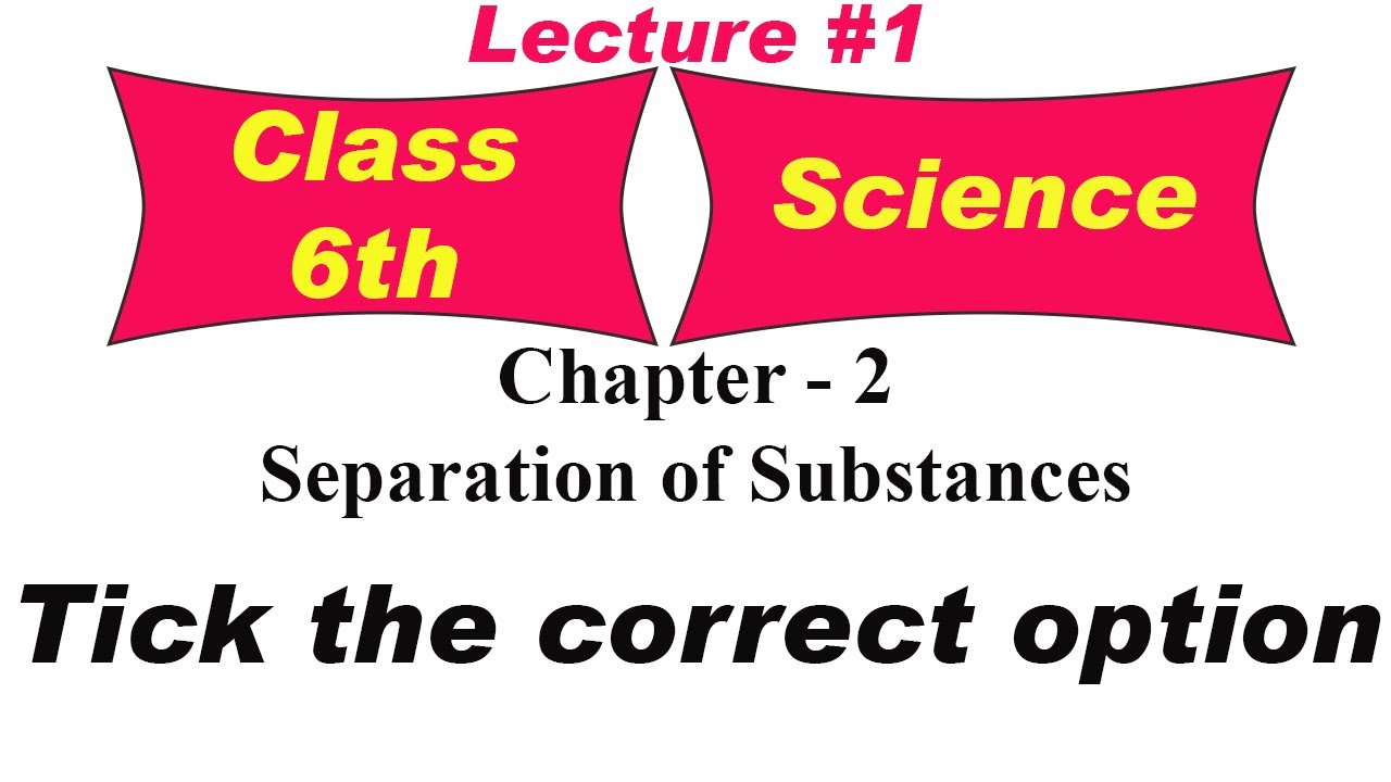 tick the correct option | Separation of Substances | Science | class 6th | educart books