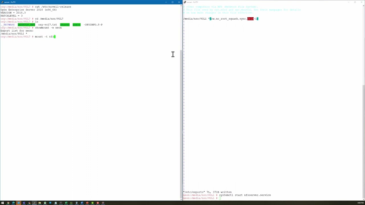 Mapping a drive from OES server to OES server via NFS