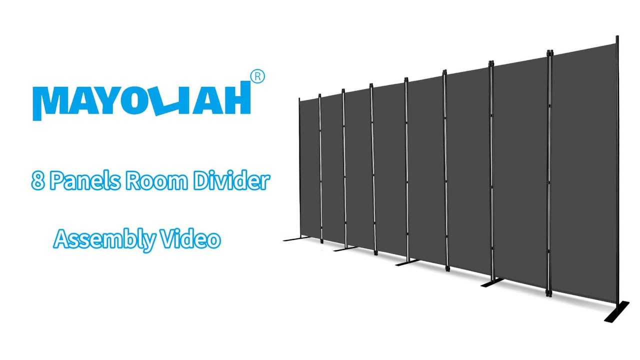 Mayoliah 8 Panel Room Divider Folding Privacy Screen Assembly Video