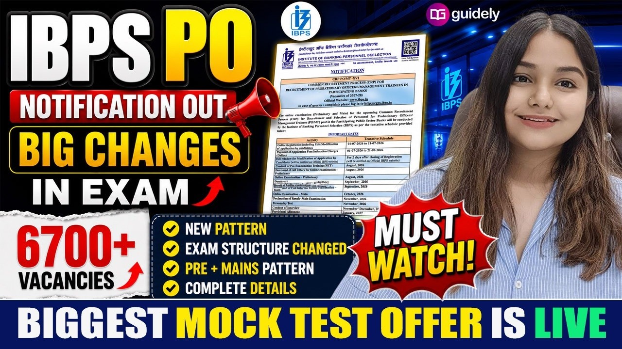 IBPS PO 2026 Notification OUT!  Biggest Pattern Changed & Biggest Mock Test Offer | Minakshi Maam