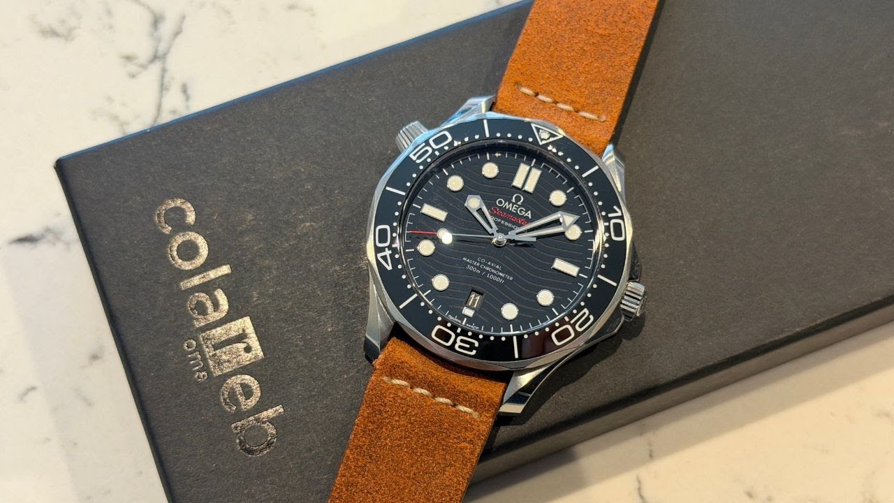 Короткий коричневый ремешок для часов ColaReb Spoleto из итальянской кожи и часы Omega Seamaster ...