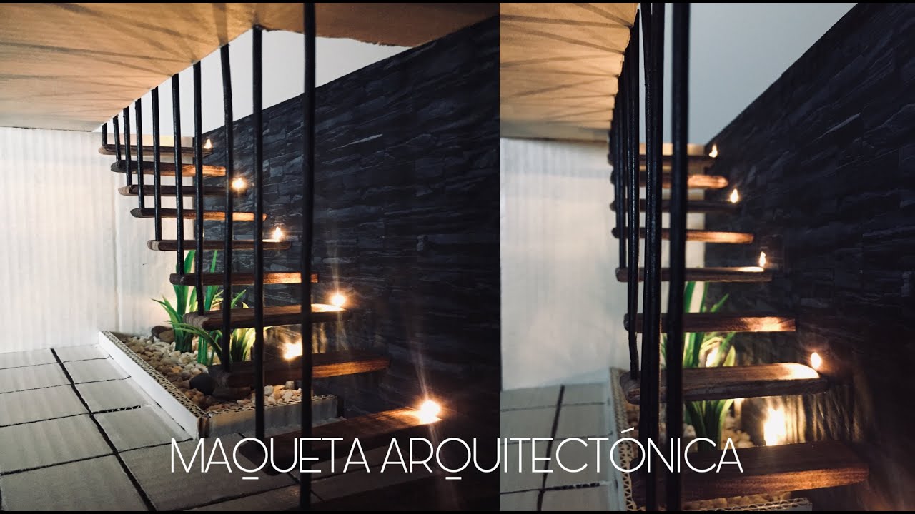 COMO HACER MAQUETA ARQUITECTÓNICA DE UNA ESCALERA/ hecha de cartón