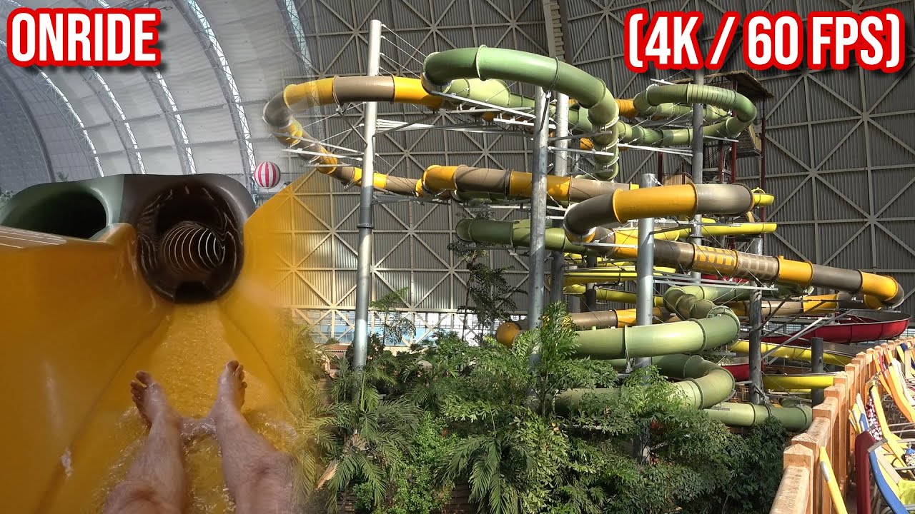 Tropical Islands - Double Racer Wasserrutsche (2x 200 Meter / Rekordlänge) - Onride - Neu 2023! [4K]