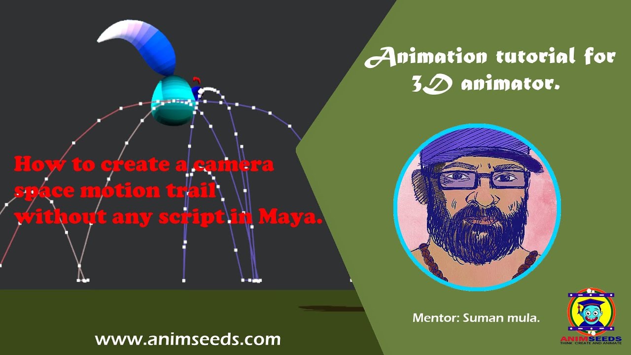 How to create a camera space motion trail without any script in Maya.