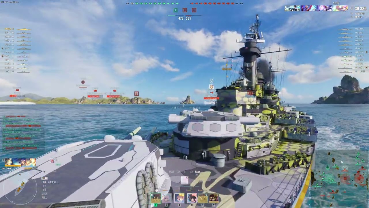 World of Warships: Full Round of T10 USS Ohio (UYGLZ-Music; Even More Calculation Failed)