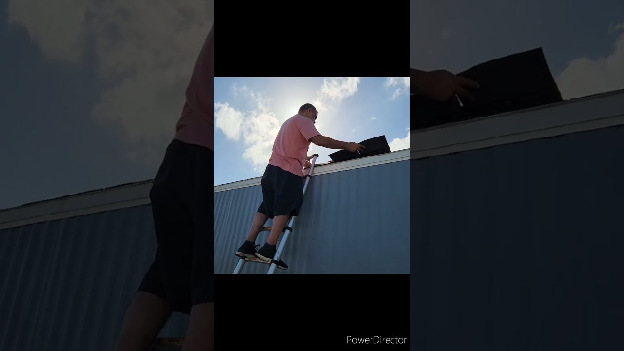 No experience roof patch on our singlewide mobile home. Scary but it has to get done. #diyroofrepair