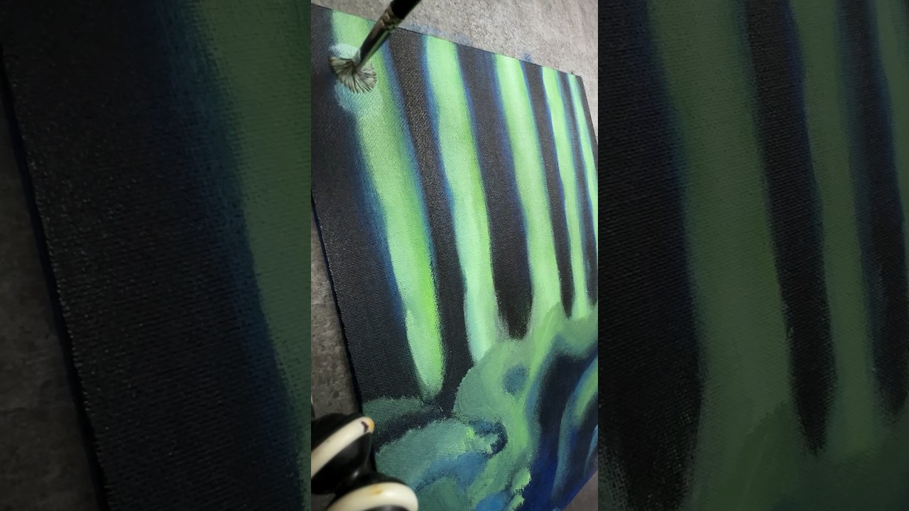 rain drops on ferns acrylic painting#shorts #youtubeshorts