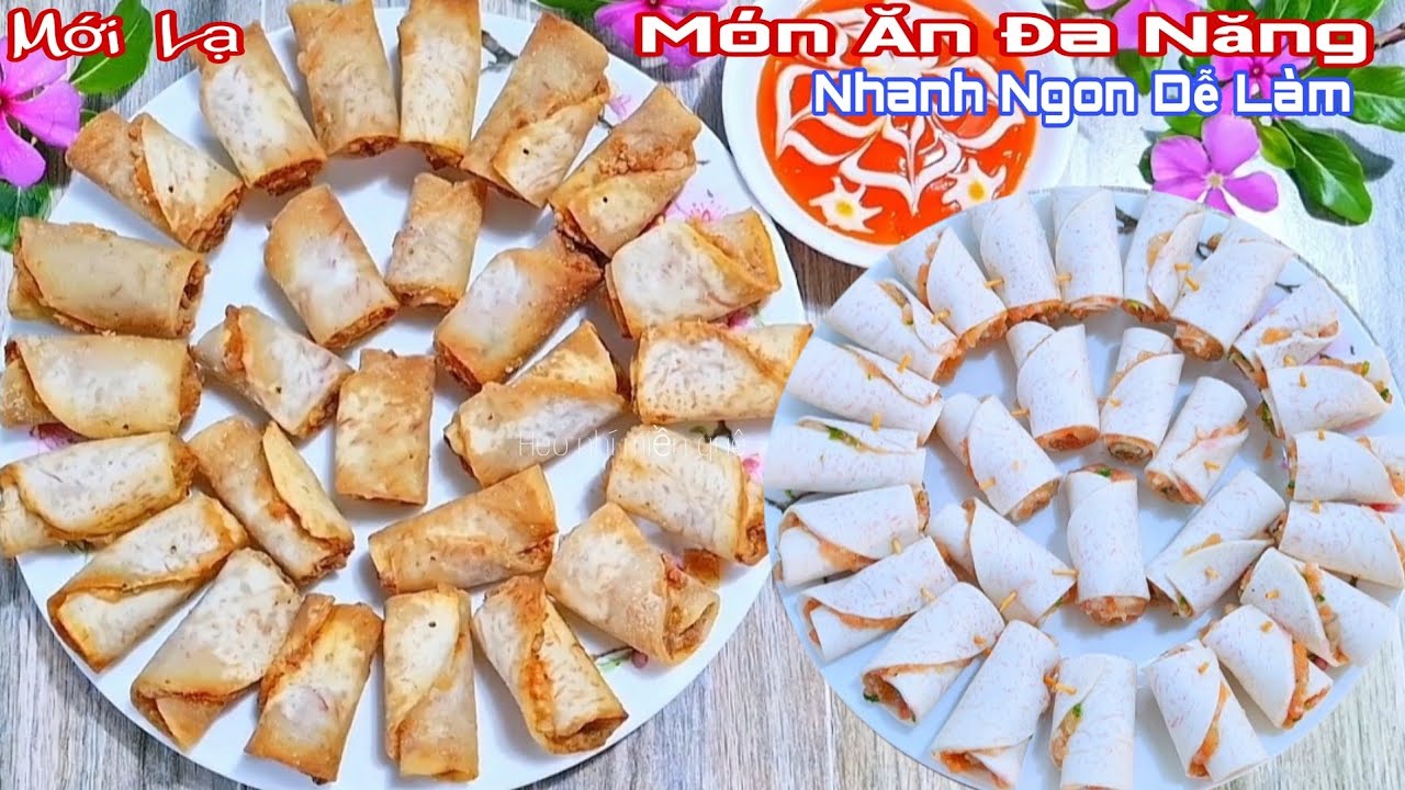 Ngạc Nhiên Khoai Môn Cuộn Tôm Thịt Chiên Giòn Lại Ngon Và Dễ Làm Đến Vậy