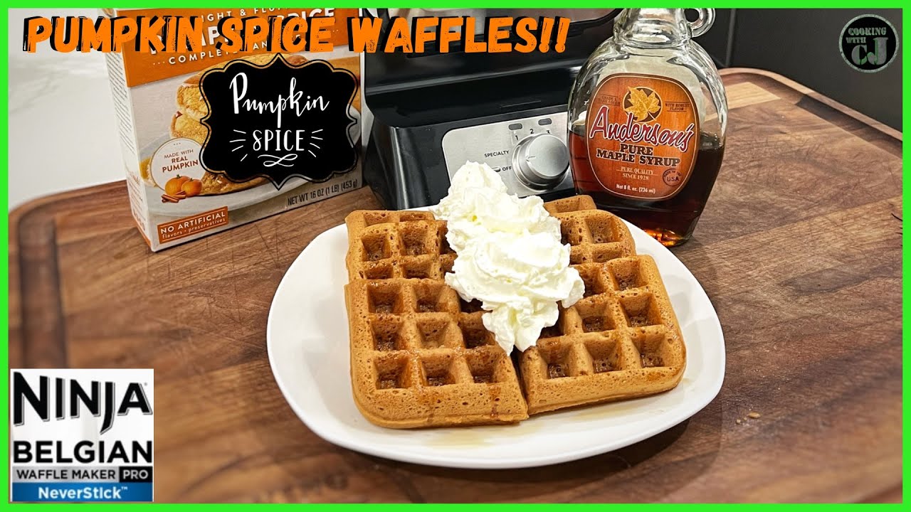 PUMPKIN SPICE WAFFLES! Basically Autumn On A Plate! | Ninja NeverStick Waffle Maker Recipe!