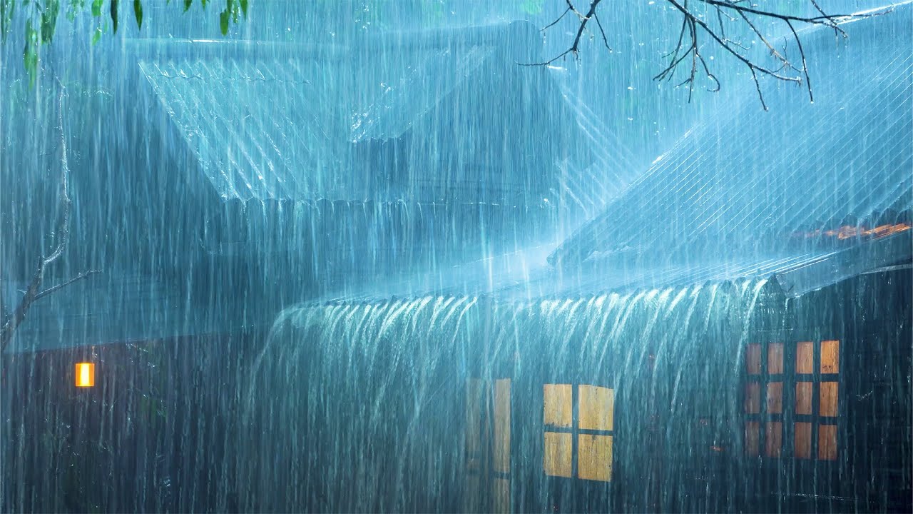 (NO ADS) Sleep Like a Baby with Heavy Rain & Thunder — Tin Roof for Relaxing Nights