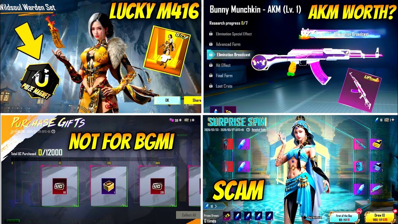 M416 SPIN ❌ SCAM SPIN ✅ | BGMI UC UP | BGMI M416 GILT LUCKY SPIN | AKM RETURN? | 4.3 UPDATE BGMI 