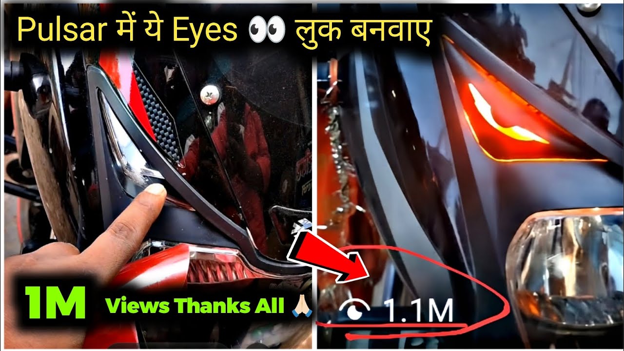 जबर्दस्त Eyes 👀 लुक Pulsar 125 🔥 | pulsar 125 #pulsar #eyes #modified #sticker #automobile