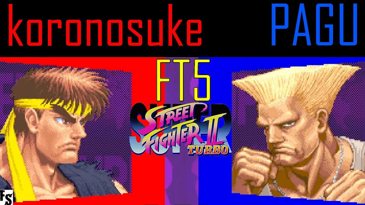 Super Street Fighter 2 Turbo - koronosuke [Ryu] vs PAGU [Guile] (Fightcade FT5)