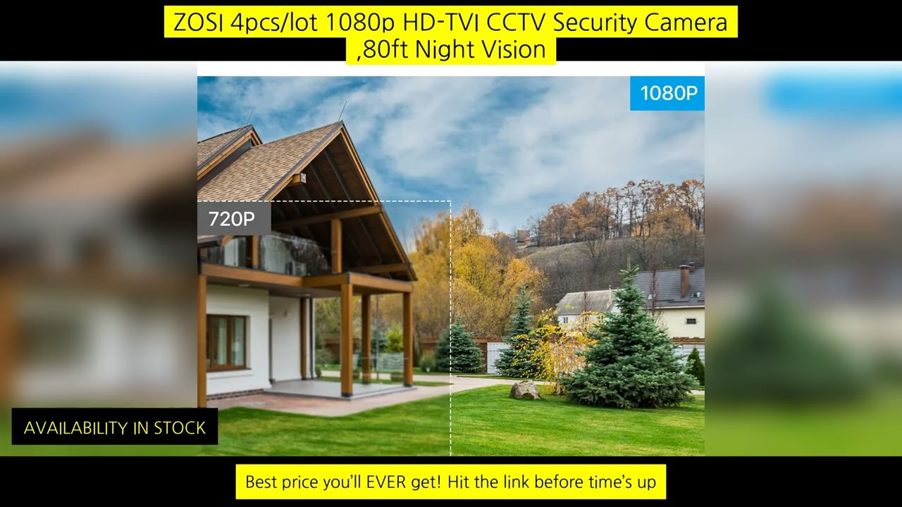 Zosi 4Pcs/Lot 1080P Hd-Tvi Cctv Security Camera ,80Ft Night Vision ,Outdoor