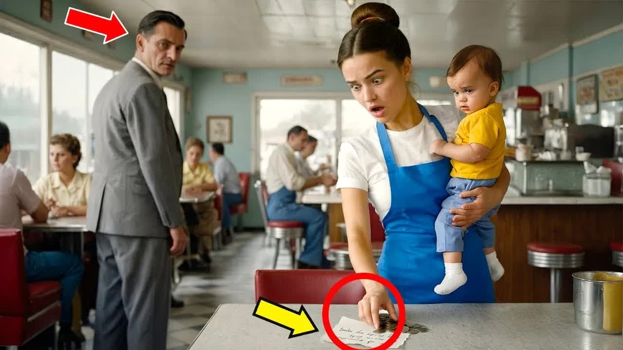 Miliardario non lascia mancia, ma la cameriera ragazza madre trova un biglietto sotto il piatto